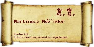 Martinecz Nándor névjegykártya