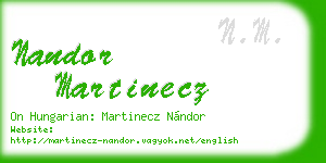 nandor martinecz business card